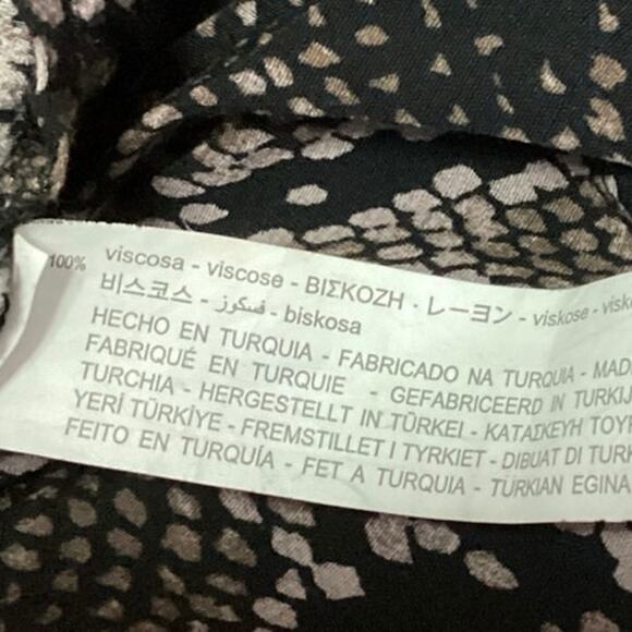 Zara TRF Collection Beige Black Snake Skin High Waisted Slip Maxi Skirt Size S - Picture 6 of 6